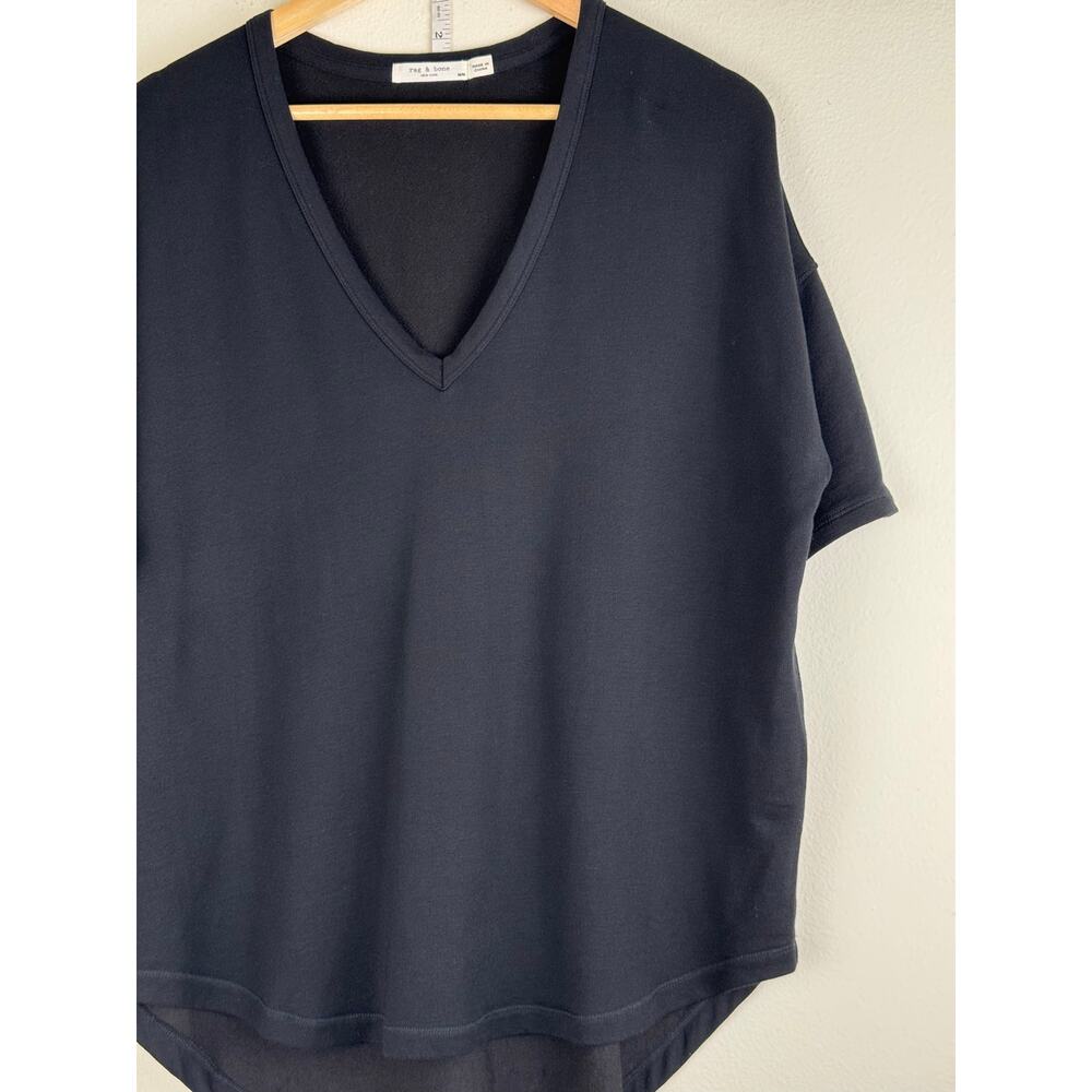 rag & bone Phoenix Vee Jersey V Neck Tee Black M - Picture 9 of 14